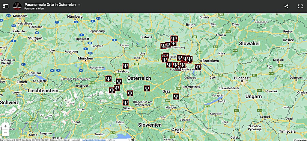 Paranormale Österreich-Karte (© Paranormal.wien) 